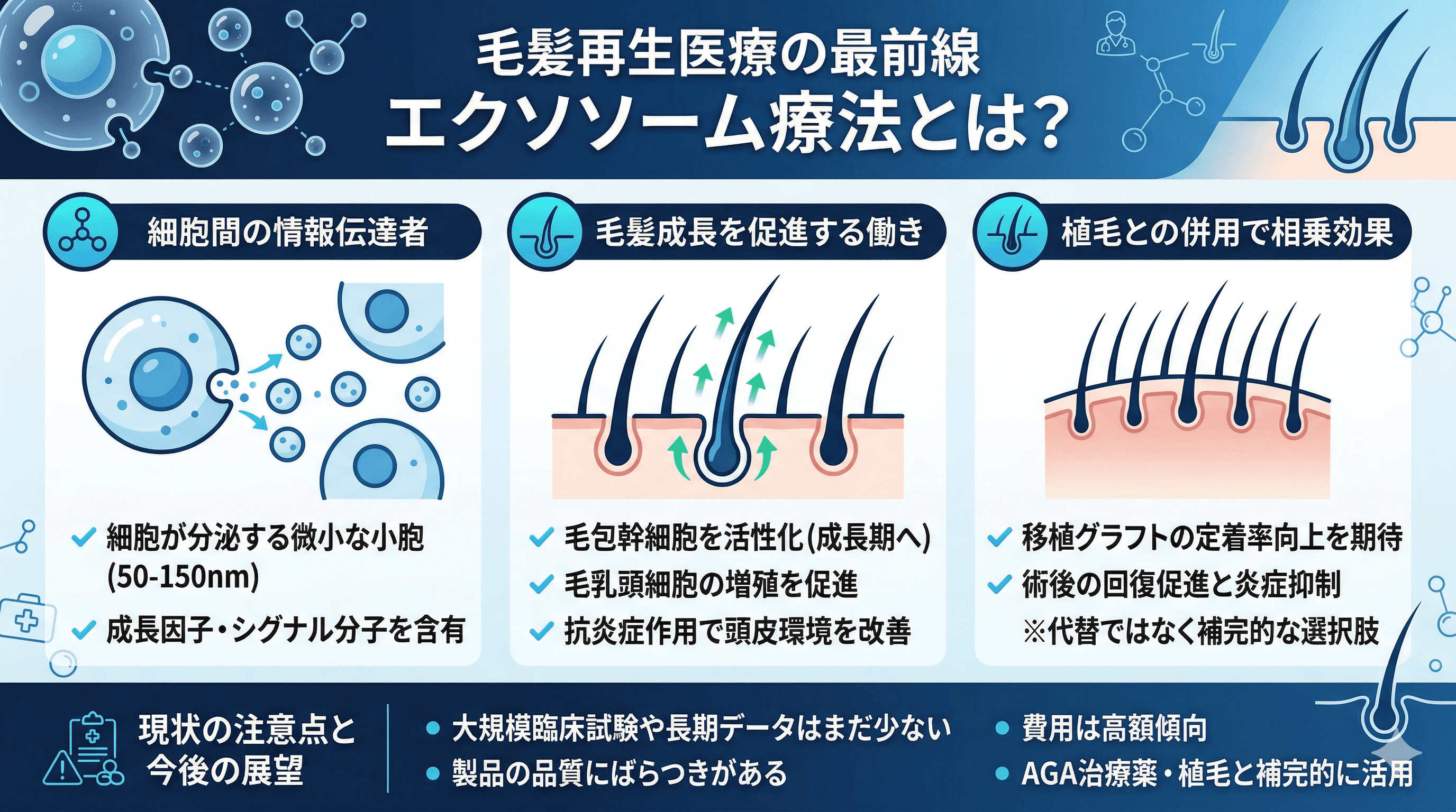 エクソソーム療法とは？植毛との併用で何が変わるのか