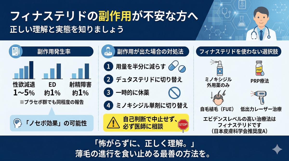 フィナステリドの副作用を正しく怖がる｜確率と対処法を医師が解説
