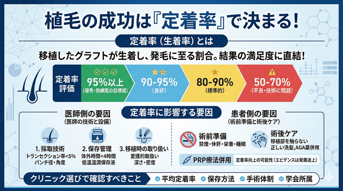 植毛の定着率を高めるには？グラフト生着率に影響する要因を医師が解説