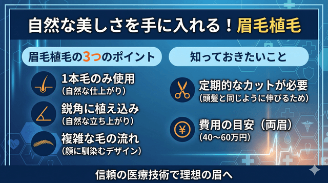 眉毛の植毛とは？薄い眉・傷跡を自毛で自然に再建する方法
