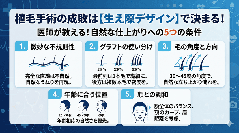 自然な生え際デザインの秘訣｜植毛医が解説するヘアラインの作り方