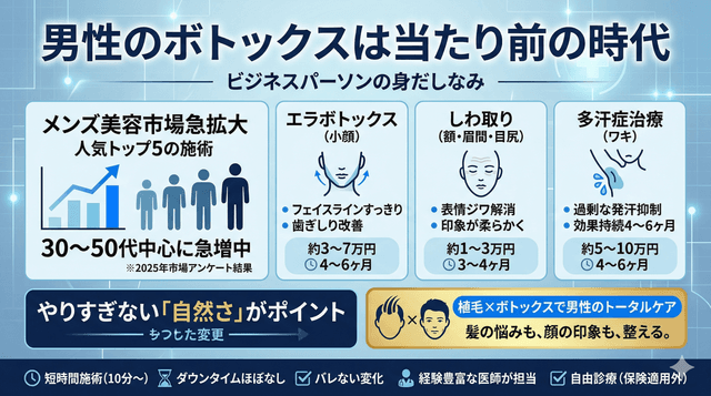 30代男性のボトックス入門｜エラ・しわ・小顔のメンズ美容を医師が解説