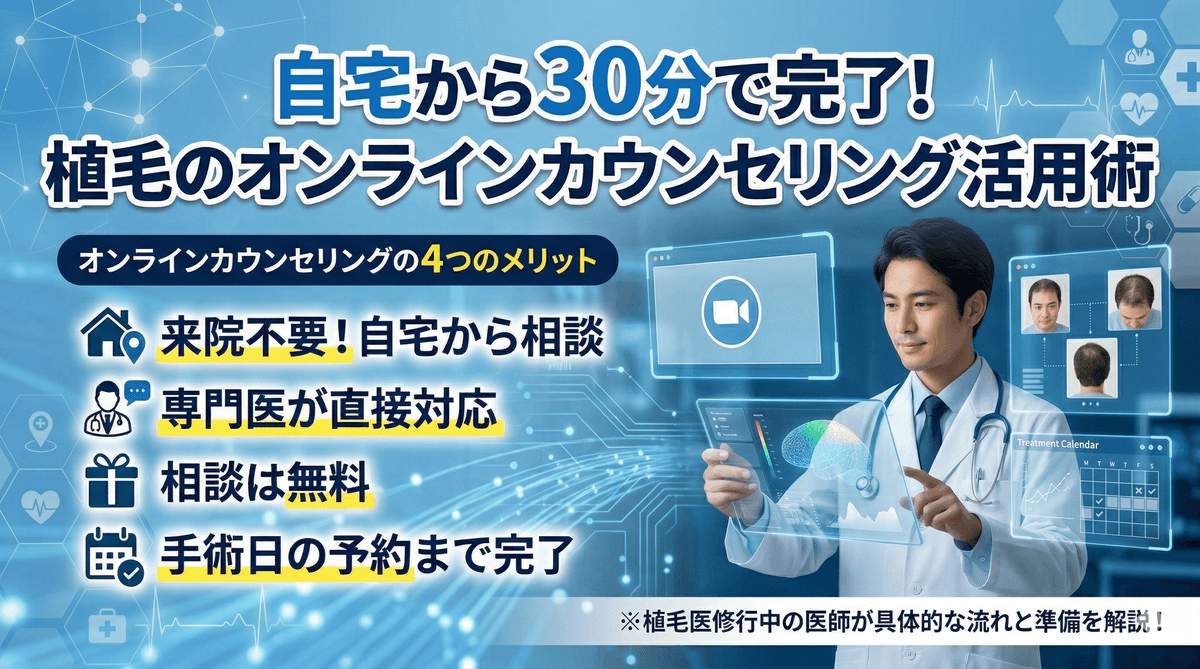オンラインカウンセリングの流れ｜自宅から植毛の無料相談