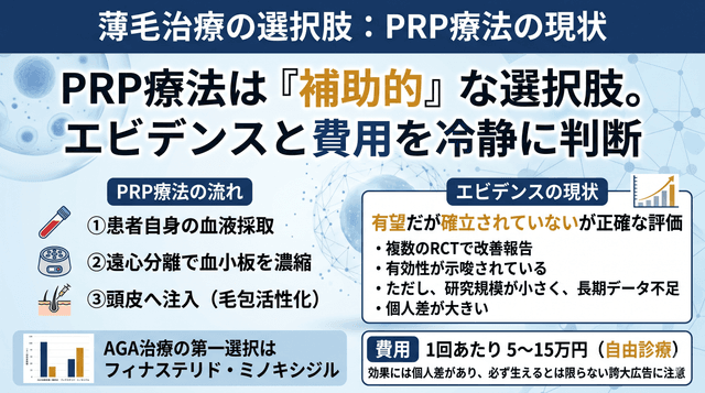 PRP療法（多血小板血漿）で薄毛は治る？効果・費用・エビデンスを検証