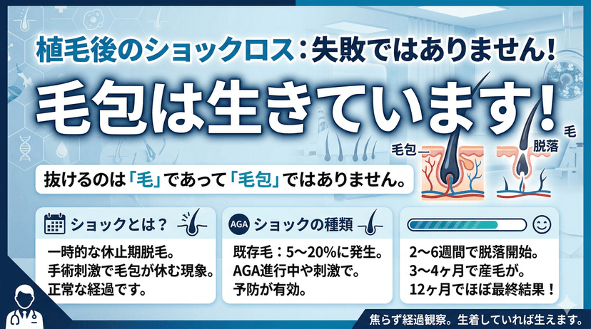 ショックロスとは？植毛後に髪が抜ける理由と対処法