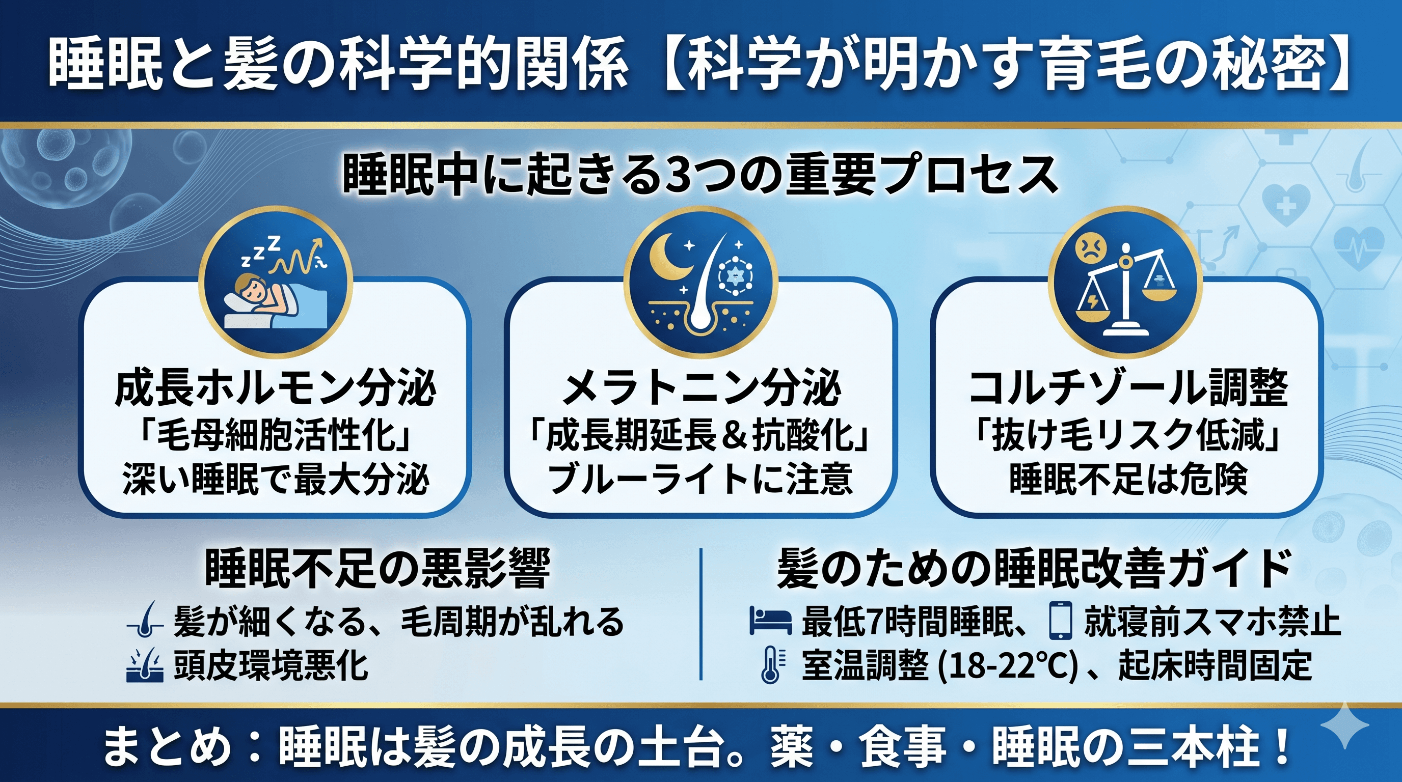 睡眠不足は薄毛の原因？髪の成長と睡眠の深い関係