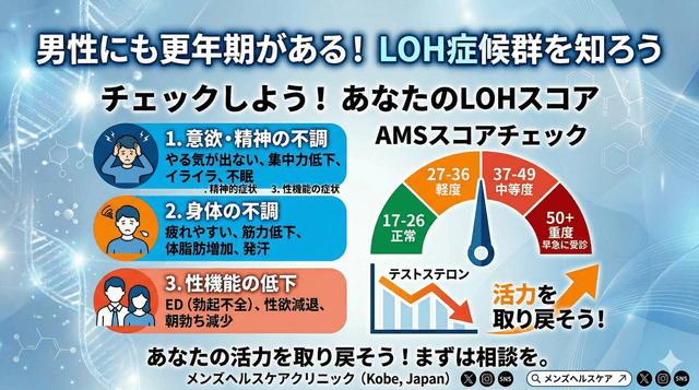 男性更年期（LOH症候群）とは？テストステロン低下の症状とセルフチェック